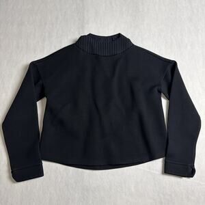 Aday Women's Size Small Black Scuba Long Sleeve Pullover Off Duty Sweater